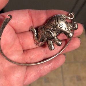 Silver elephant bracelet